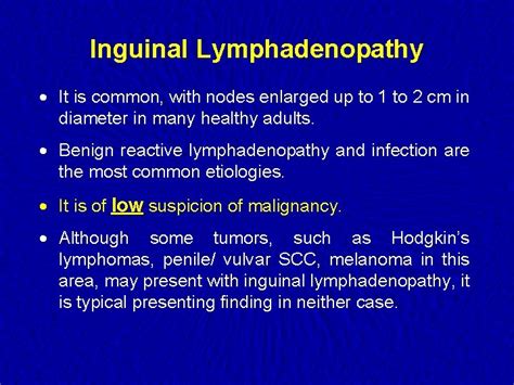 inguinal lymphadenopathy differential